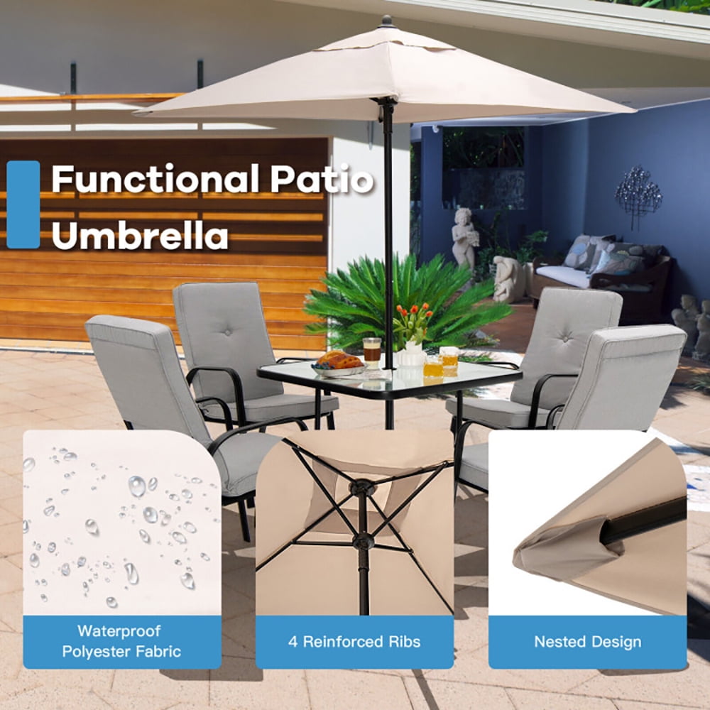 Aimee Lii 5 Feet Patio Square Market Table Umbrella Shelter with 4 Sturdy Ribs, Sunbrella Umbrella Outdoor Patio