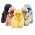thumbnail image 4 of Esaierr Kids Baby Girls Down Jacket Toddler Light Puffer Winter Coat, Boys Girls Warm Solid Color Cotton Snowsuit Jacket Sizes 2-14T, 4 of 7