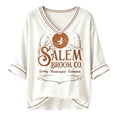 thumbnail image 5 of Women's Salem Broom Company Printed T-Shirt Salem Halloween Witch Tshirt, Vintage Salem Broom Company Shirt Funny Halloween Witch Tshirt White 4XL, 5 of 5