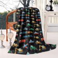 thumbnail image 2 of Cartoon Traffic Vehicles Planes Black Pattern Blanket,Comfortable Soft Flannel Throw Blanket,All Season,Warm Lightweight Blankets for Sofa Bed Couch Living Room Chair,60"x80", 2 of 4