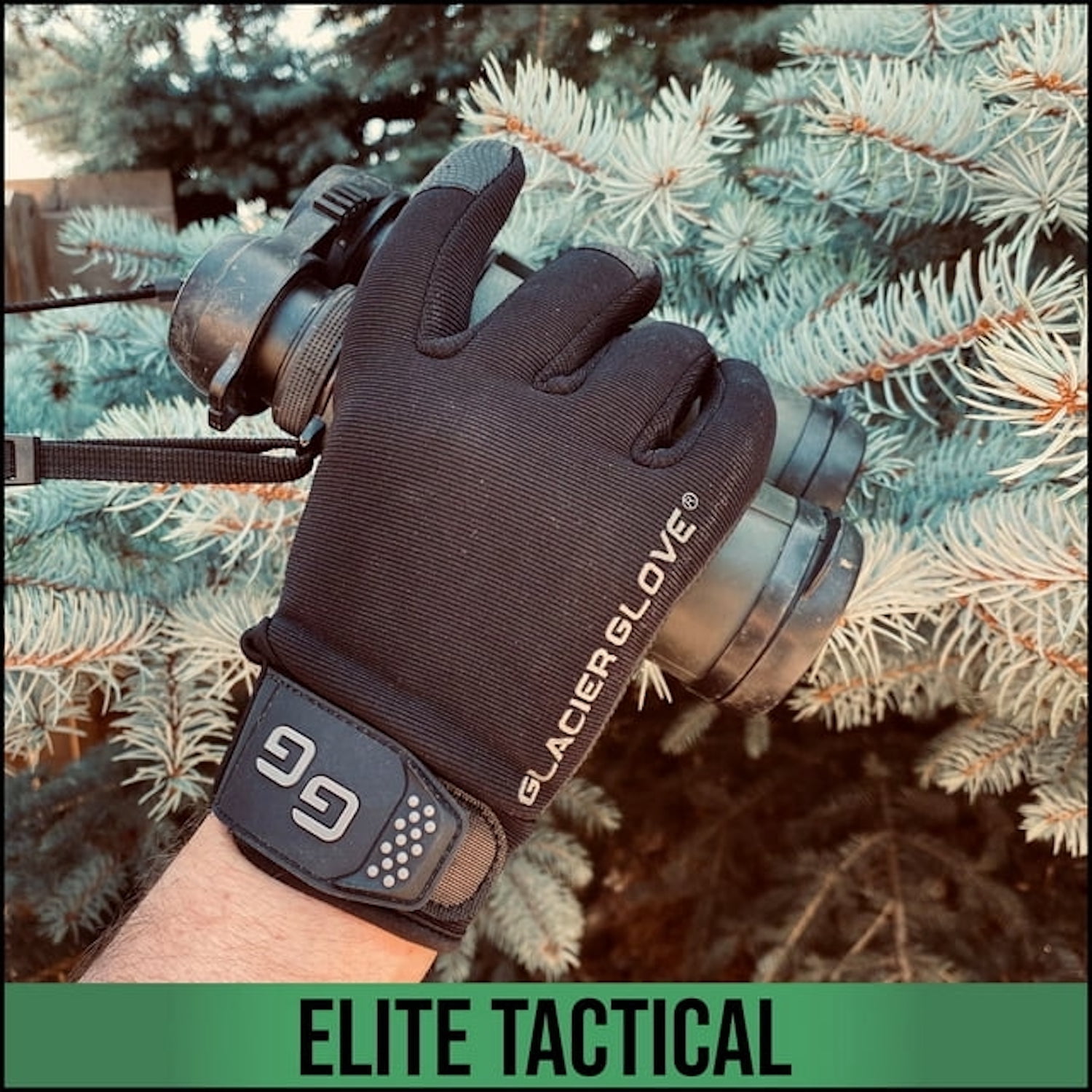 Glacier Outdoor Elite Black Durable Water-Resistant Form Fitted Vented Hunting Gloves, M