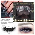 thumbnail image 4 of par de pestañas postizas de pelo de visón y 24 parches para uñas que se pueden usar, uñas adhesivas navideñas, 4 of 5