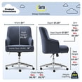 thumbnail image 3 of Serta Chaise de Bureau de Style Tissu Sergé Bleu Sanctuaire, 3 of 5
