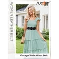 thumbnail image 3 of SUOSDEY Women's Elastic Wide Belt Suede Stretchy Wasit Belt for Dresses,Black, 3 of 8