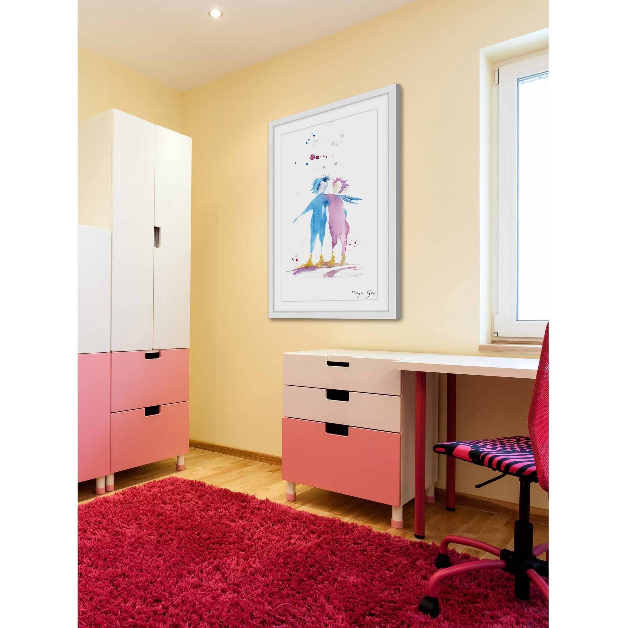 Marmont Hill "Couple Hug" by Maya Gur Framed Painting Print