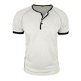 thumbnail image 5 of Men’s Short Sleeve Round Neck T-Shirt Front Placket Contrast Color Cuffs Summer Top, 5 of 7