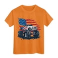 thumbnail image 4 of WUANDIXFA Toddler American Flag Shirts 4th of July T-Shirts Boys Girls Cotton Patriotic Tops Tee Kids Independence Day Clothes (Orange, 7-8 Years), 4 of 5
