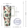 thumbnail image 2 of 40oz Holiday Tumbler with Straw Handle Leak Proof Stainless Steel Cup Christmas Coffee Water Bottle Gifts, 2 of 4
