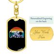 thumbnail image 3 of Bike Riding In The Mountain Cycling Stainless Steel or 18k Gold Premium Swivel Dog Tag Keychain, 3 of 10