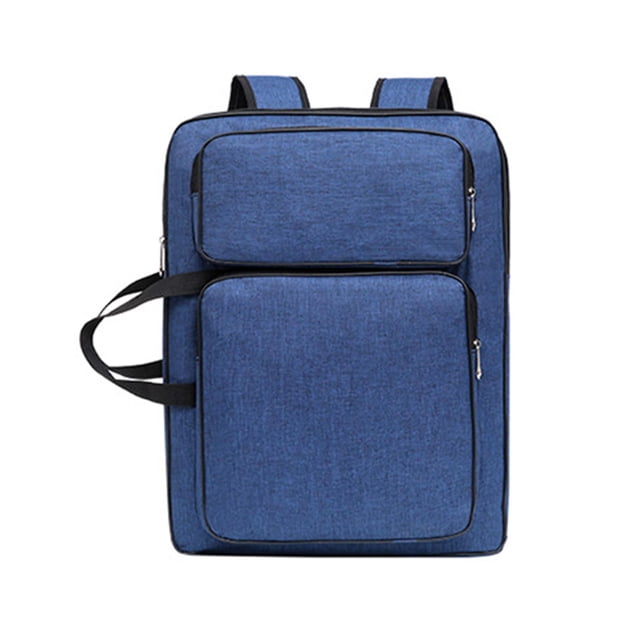 Art Portfolio Bag Handheld Draw Board Storage Tote for Pencil Palette Brush Blue