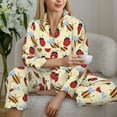 thumbnail image 6 of Disketp Ladybug And Bee Pajamas Set Long Sleeve Sleepwear Womens Button Down Nightwear Pj Sets-{designName}-X-Large, 6 of 7