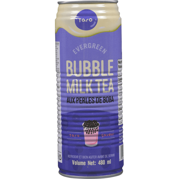 Evergreen Taro Bubble Milk Tea, 16.2 fl. oz., 480 mL, Sweet Taro, Tapioca