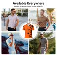 thumbnail image 3 of Kdxio Halloween Bats Print Men's Short Sleeve Polo Shirt,Midweight Men's Shirt-Large, 3 of 5
