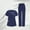 Dark Blue, variant on Women Scrubs Sets Women's Nurses Sets Tunic Uniform Clinic Carer V-Neck Protective Clothing and Pants Set Dark Blue 3X