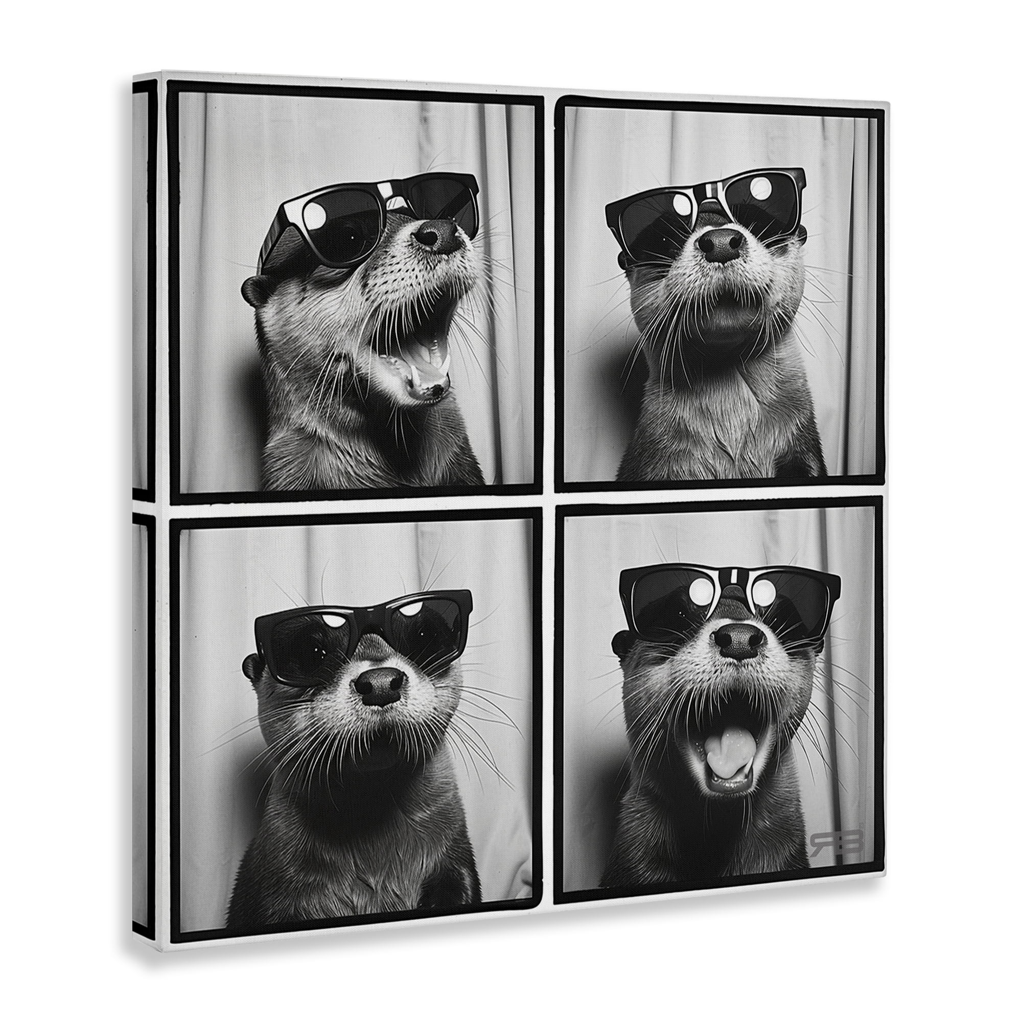 Stupell Industries Fun Sunglasses Otter Animals Painting Wrapped Canvas Art Print Wall Art, 17 x 17