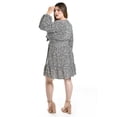 thumbnail image 3 of Vestido escote con moño Roman Fashion /Tallas Extras, 4318 (Negro hojas) negro 36, 3 of 5