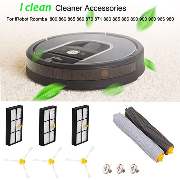 Replacement for iRobot Roomba 980 960 880 870 860 805 (800&900 Series) Vacuum Accessory 2 Roller, 3 Hepa Filter,3 Side Brushes - Walmart.com