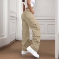 thumbnail image 2 of Women's Cargo Pants Ripstop Water Resistant Hiking Work Pants Spicy Girl High Waisted Wide Leg Pants With Multiple Pockets Casual Work Pants, 2 of 9