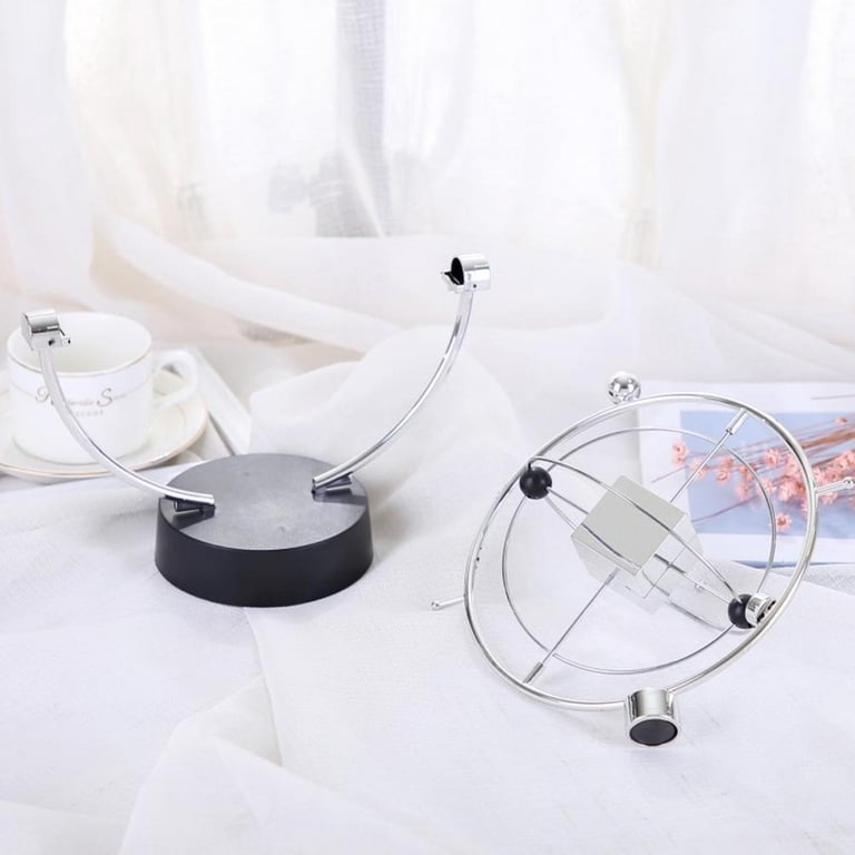 Celestial Orbit Perpetual Motion Pendulum - Kinetic Art Desk Toy With Magnetic Base (Batteries Not Included)