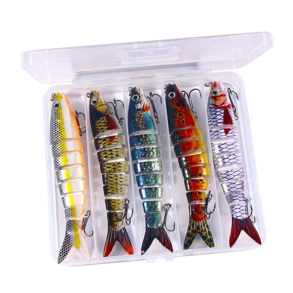 YIGSECU 5Pcs Fishing Multiple Sections Baits Saltwater Artificial Fish Lures Swimbaits