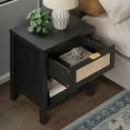 thumbnail image 5 of Surmoby Rattan Nightstand Bedside Tables with Drawer and Storage Shelf,Natural Boho Side Table End Table for Living Room Bedroom,Black, 5 of 8