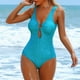 thumbnail image 4 of Trajes de baño de una pieza para mujer, traje de baño de bikini con tirantes y espalda descubierta de color liso para mujer, 4 of 5