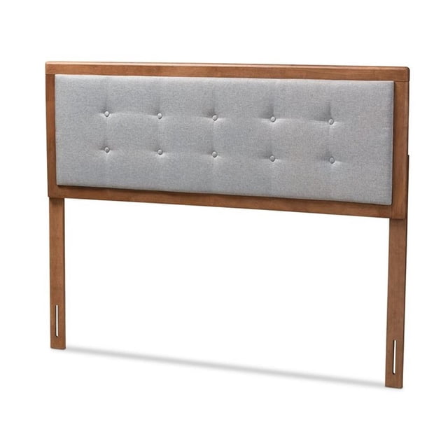 Baxton Studio Tête de Lit Capitonnée en Bois Style Mi-Siècle Sarine Grand Lit en Gris Pâle