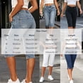 thumbnail image 3 of Zynoxe Womens Capri Denim Pants Trendy Stretchy Mid Waist Button Jeans Pants with Muti Pockets Casual Bodycon Cropped Denim Pants for Daily Wear White XL, 3 of 7