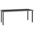 thumbnail image 1 of vidaXL Garden Dining Table Grey 180x70x73 cm Poly Rattan, 1 of 4