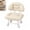 Beige, variant on Low Rolling Stool with Wheels PU Leather - Adjustable Swivel Squat Seat Chair for Garage Detailing & Home Workshop