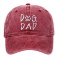 thumbnail image 1 of MIASHUI Casquette de Baseball Extérieure Papa de Chien Brodée Délavée Casquette de Camionneur, Bordeaux, 1 of 4