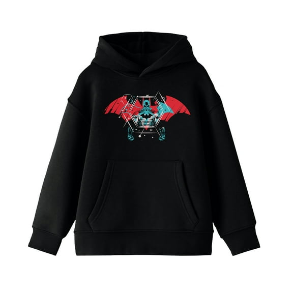 DC Comics Batman Bat Tech Youth Boys Black Hoodie- M