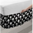 thumbnail image 2 of Garden Art Bed Skirt, Monochrome Style Layout of Peony Flower Silhouettes Flourishing, Elastic Bedskirt Dust Ruffle Wrap Around for Bedding Decor, 4 Sizes, Charcoal Grey and White, by Ambesonne, 2 of 2