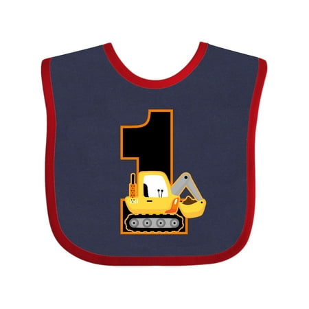 

Inktastic First Birthday Construction Truck 1 Year Old Gift Baby Boy Bib