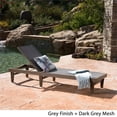 thumbnail image 4 of Noble House Summerland Outdoor Dark Grey Mesh Lounge in Grayed Wood Frame, 4 of 30