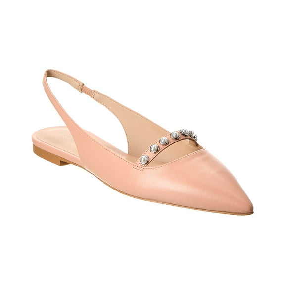 Stuart Weitzman Pearl Leather Slingback Flat, 8.5, Pink