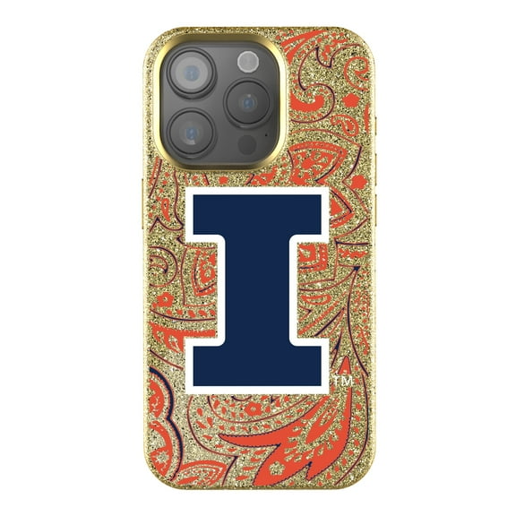 Keyscaper Illinois Fighting Illini Paisley Bling iPhone Case