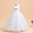 thumbnail image 6 of SJLDQY Flower Girls Maxi Dress Sleeveless Tulle Princess Dress Bridesmaid Wedding Pageant Party Formal Gowns, 6 of 6
