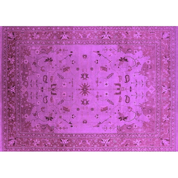 Ahgly Company Indoor Rectangle Oriental Purple Traditional Area Rugs, 2' x 3'