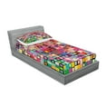 thumbnail image 2 of Ambesonne Geometric Fitted Sheet & Pillow Sham Set, Modern Colored Design, Twinxl, Multicolor, 2 of 2