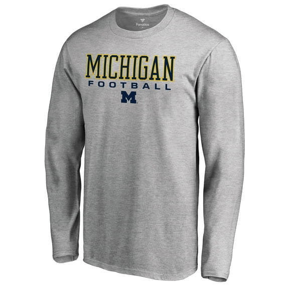 Men's Heather Gray Michigan Wolverines Team Unity Football Long Sleeve T-Shirt