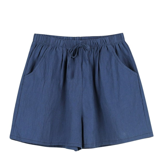FNFYFH Clearance Womens Soft Solid Color Shorts Lightweight Summer Beach Running Athletic Shorts,Navy
