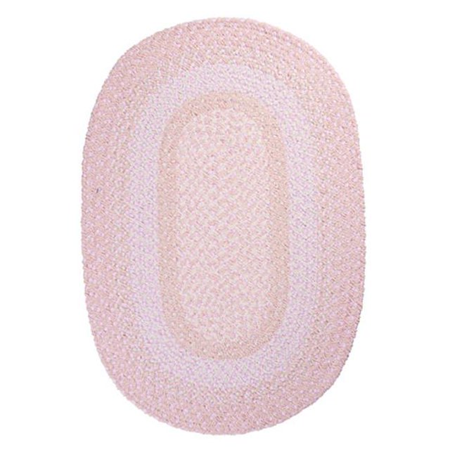Colonial Mills Rug BK78R096X096 Blokburst - Blush Pink 8 ft. round Braided Rug
