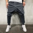 thumbnail image 2 of Ernkv Work Pants for Men Fashion Fall Winter Long Trousers High Waist Soft Loose Overalls Pocket Solid Color Comfy Lounge Casual Gray L, 2 of 9