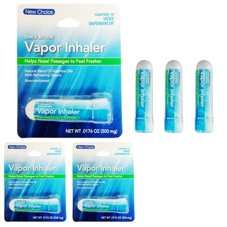 3 X Vapor Inhaler Sinus Nasal Decongestant Allergy Mucus Relief Essential