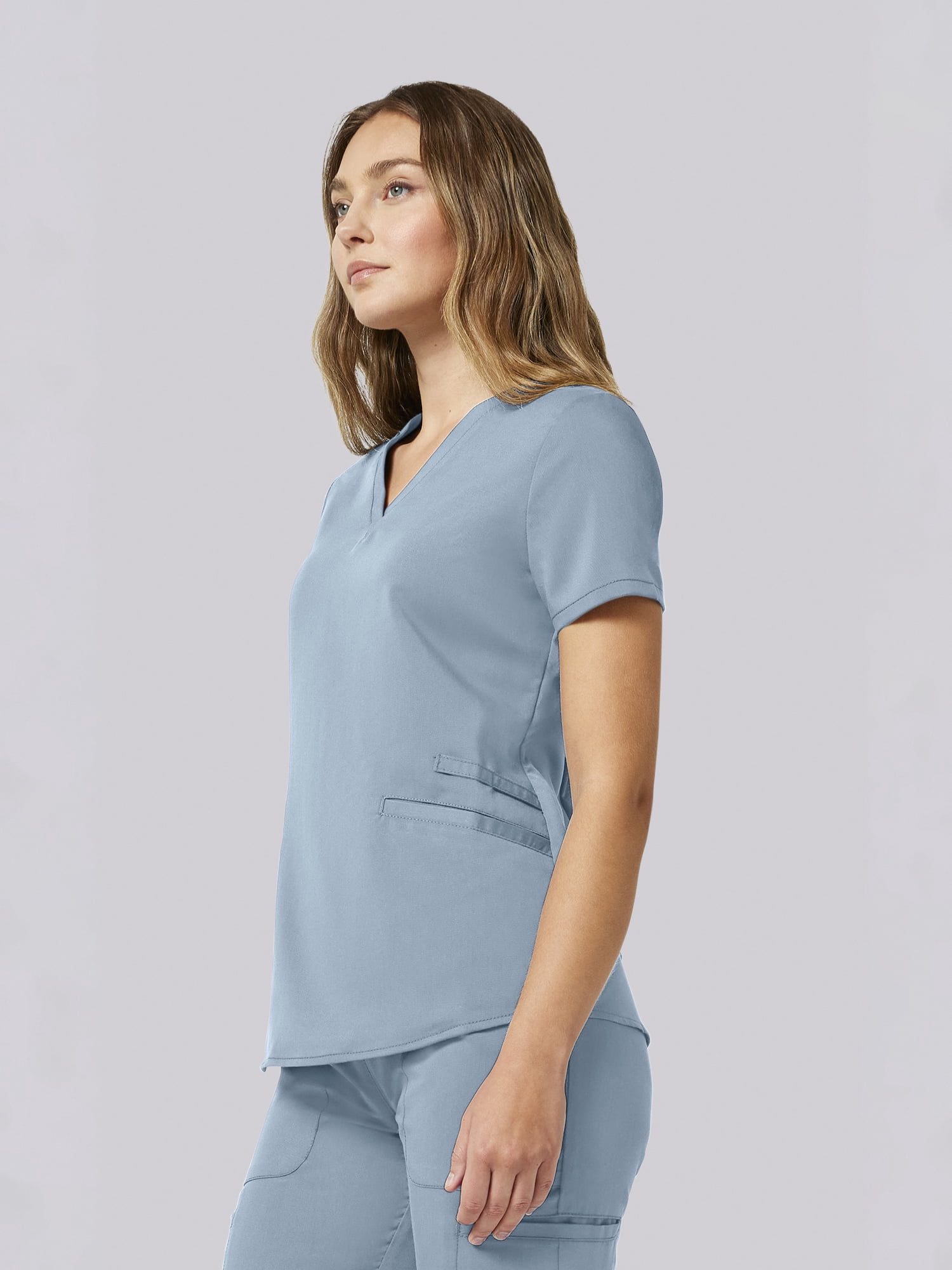 Scrubstar Ultimate Women’s Antimicrobial Welt Pocket V-Neck Scrub Top, Sizes XS–3XL