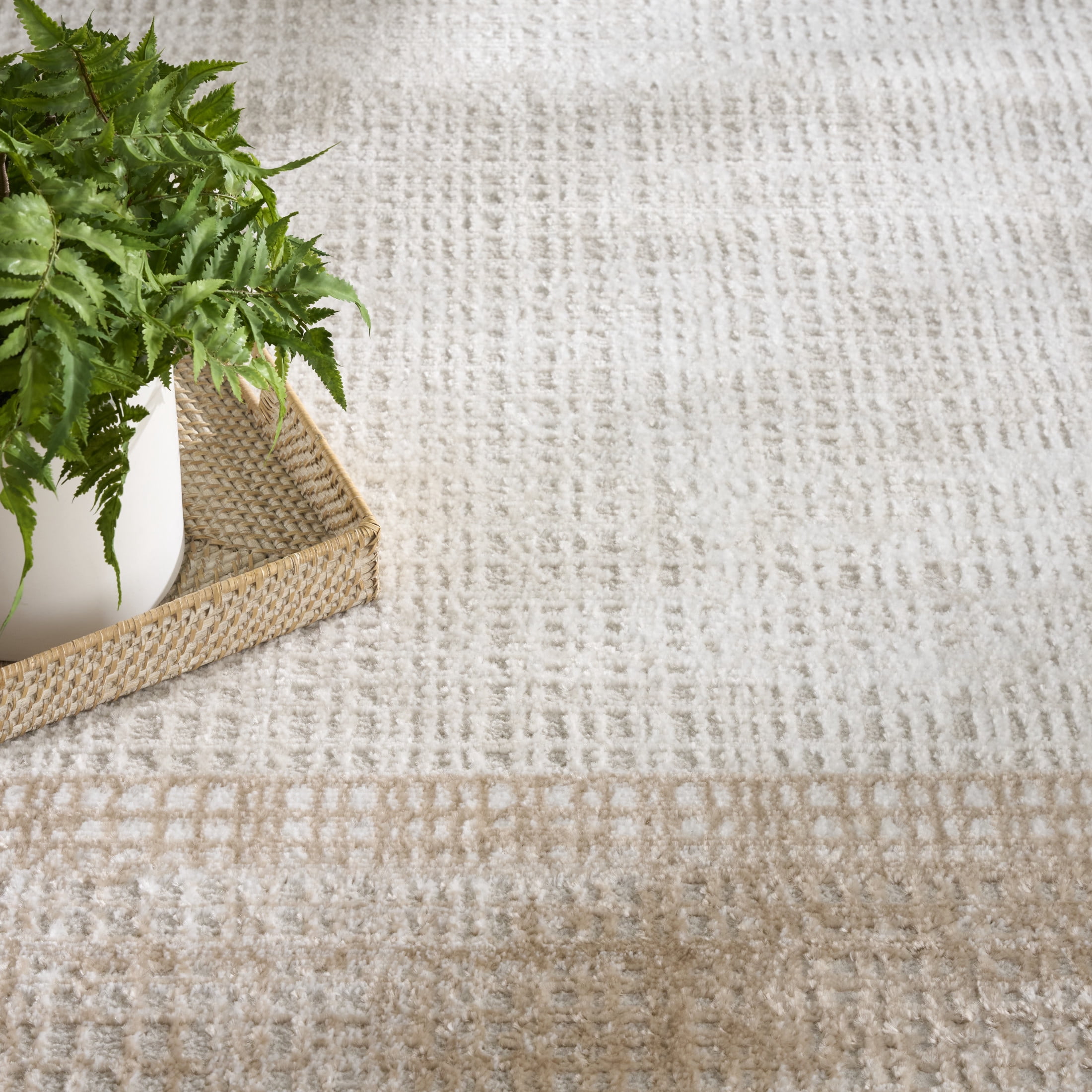 Nourison Dekor 5'3" x 7' Ivory Beige Modern Indoor Rug