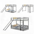 thumbnail image 3 of Twin Size Wood Platform Bed Frame with Slide and Ladder, No Box Spring Needed, Gray, Bedroom, 3 of 18