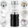 thumbnail image 3 of Recipiente térmico aislado de 25 oz para comida caliente, termo para sopa con cuchara, lonchera de acero inoxidable al vacío, termo para alimentos para niños y adultos, color negro, 3 of 4