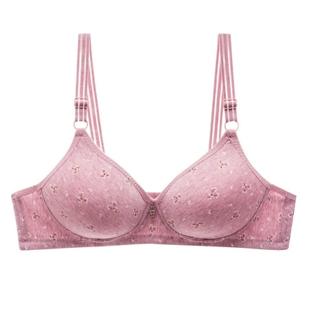 

RQYYD Reduced Double Support Wireless Bra Floral Lace Bra with Stay-in-Place Straps Full-Coverage Wirefree Bra Tagless for Everyday Wear(Hot Pink XXL)